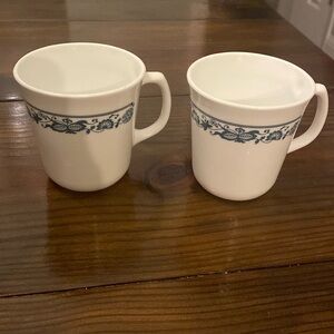 Vintage retired Corning mugs-2- old town blue